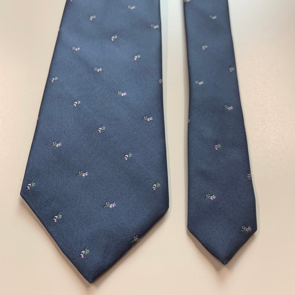 Hennessy Couture Denim Blue Floral Men's Tie